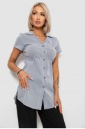 Рубашка-туника в полоску, цвет серый, 230R665 - фото № 2