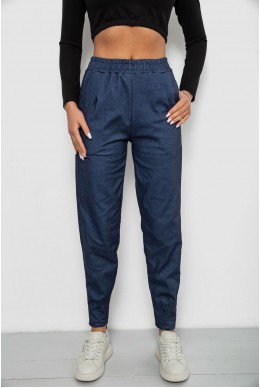 Штаны женские на тонком флисе, цвет джинс, 257R727