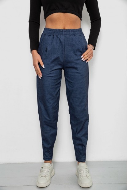 Штаны женские на тонком флисе, цвет джинс, 257R727