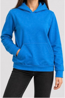 Худи женский однотонный, цвет голубой, 244R708-5