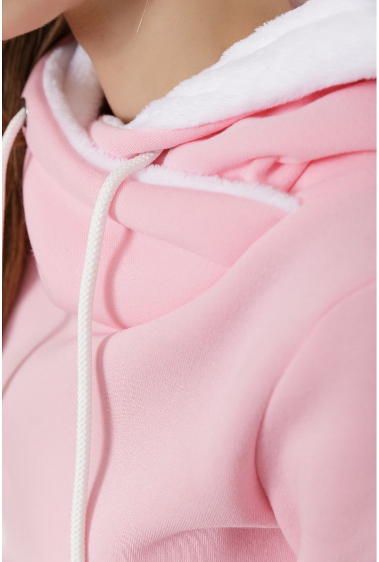 Купити Спорт костюм жіночий на флісі, колір рожевий, 102R016-1 - Фото №1