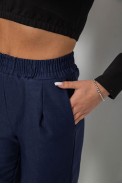 Штани жіночі на тонкому флісі, колір синій, 257R727 оптом - фото № 4