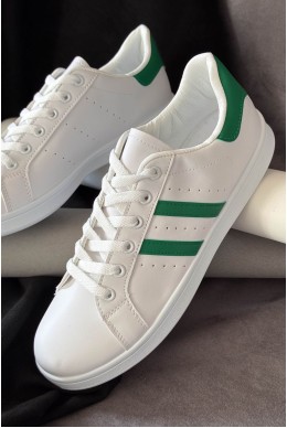 Кеди чоловічі, колір біло-зелений, 248RR219