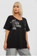 Футболка женская с принтом, цвет черный, 244R2417 - фото № 2