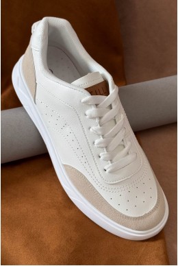 Кеди чоловічі, колір біло-бежевий, 248RR127-8R