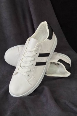 Кеди чоловічі, колір біло-чорний, 248RR219