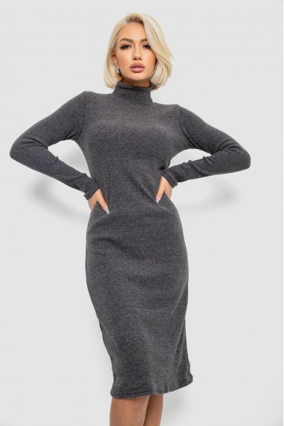 Платье повседневное утепленное, цвет грифельный, 257R115