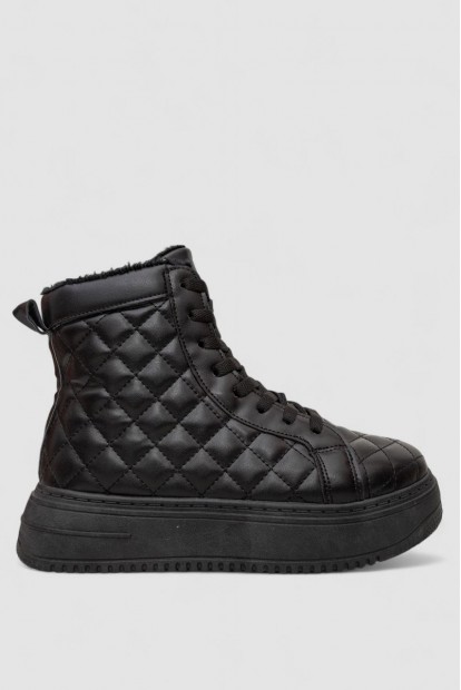 Кеды женские на меху, цвет черный, 248RK05