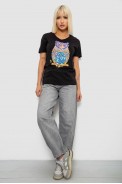 Футболка женская с принтом, цвет черный, 244R2804 - фото № 1
