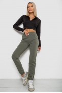 Спортивні штани жіночі на флісі  -уцінка, колір хакі, 238R58641-3-U - фото № 1
