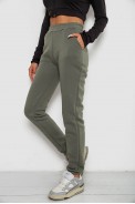 Спортивні штани жіночі на флісі  -уцінка, колір хакі, 238R58641-3-U - фото № 2