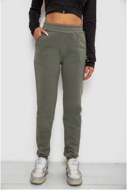 Спортивные штаны женские на флисе  -уценка, цвет хаки, 238R58641-3-U
