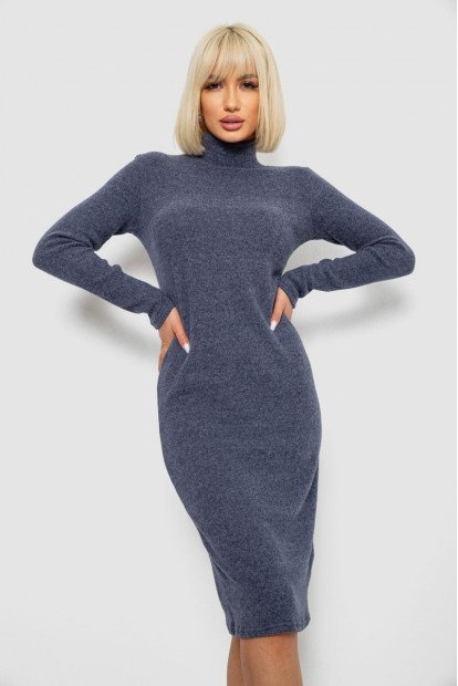 Платье повседневное утепленное, цвет джинс, 257R115