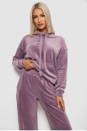 Спортивный костюм женский велюровый свободного кроя  -уценка, цвет пудровый, 241R2001-20-U - фото № 1