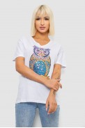 Футболка женская с принтом, цвет белый, 244R2804 - фото № 0