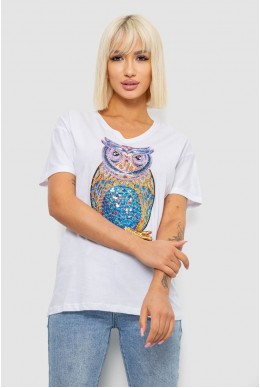 Футболка женская с принтом, цвет белый, 244R2804