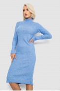 Платье повседневное утепленное, цвет голубой, 257R115 - фото № 2