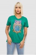 Футболка женская с принтом, цвет зеленый, 244R2804 - фото № 0