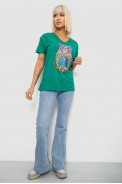 Футболка женская с принтом, цвет зеленый, 244R2804 - фото № 1