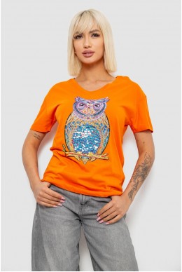 Футболка жіноча з принтом, колір помаранчевий, 244R2804
