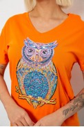 Футболка женская с принтом, цвет оранжевый, 244R2804 - фото № 4