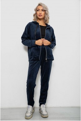 Спортивный костюм женский велюровый  -уценка, цвет синий, 257R4119-U-2