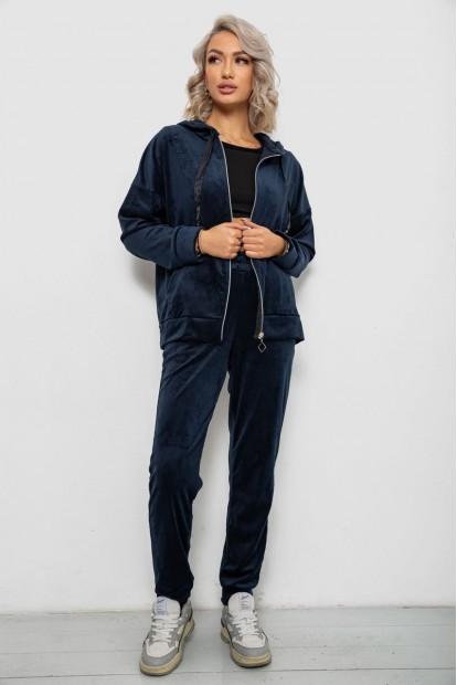 Спортивный костюм женский велюровый  -уценка, цвет синий, 257R4119-U-2