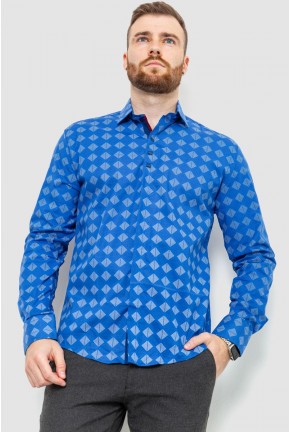 Рубашка мужская с принтом, цвет электрик, 214R7039