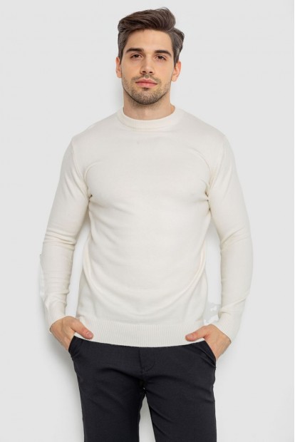 Свитер мужской однотонный  -уценка, цвет белый, 242R055-U-5
