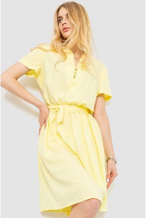 Сукня однотонна  - уцінка, колір жовтий, 230R006-U-1