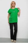 Футболка женская с принтом, цвет зеленый, 244R3017 - фото № 1