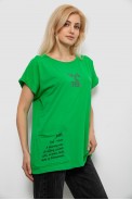 Футболка женская с принтом, цвет зеленый, 244R3017 - фото № 2