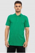 Поло мужское однотонное, цвет зеленый, 244R1458 - фото № 0