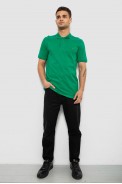 Поло мужское однотонное, цвет зеленый, 244R1458 - фото № 1