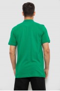 Поло мужское однотонное, цвет зеленый, 244R1458 - фото № 3