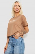 Футболка женская с принтом, цвет коричневый, 221R9907 - фото № 2