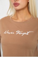 Футболка женская с принтом, цвет коричневый, 221R9907 - фото № 4