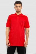 Поло чоловіче однотонне, колір червоний, 244R1458 - фото № 0