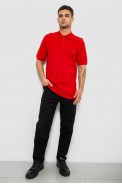 Поло чоловіче однотонне, колір червоний, 244R1458 - фото № 1