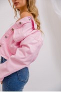 Джинсовая куртка женская, цвет розовый, 157R305 - фото № 1
