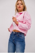 Джинсовая куртка женская, цвет розовый, 157R305 - фото № 2