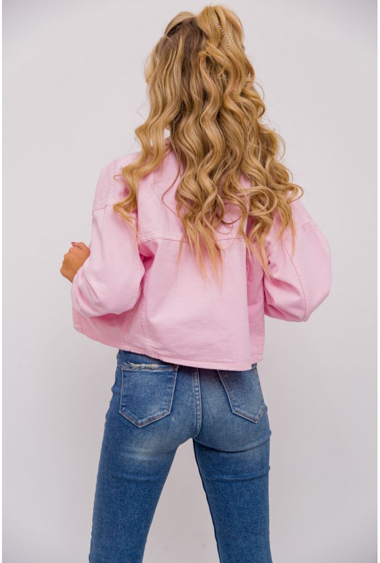 Купить Джинсовая куртка женская, цвет розовый, 157R305 - Фото №5