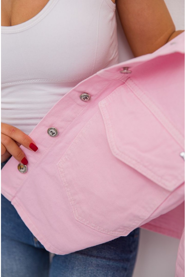Купить Джинсовая куртка женская, цвет розовый, 157R305 - Фото №7