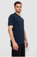 Поло мужское однотонное, цвет синий, 244R1458 - фото № 2