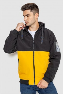 Куртка мужская демисезонная двухсторонняя, цвет черно-желтый, 214R23071