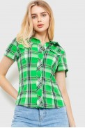 Рубашка женская в клетку  -уценка, цвет светло-зеленый, 230R061-11-U-32 оптом - фото № 1