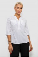 Блуза однотонная  -уценка, цвет белый, 230RR-96-1-U-1 - фото № 0