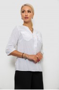 Блуза однотонная  -уценка, цвет белый, 230RR-96-1-U-1 - фото № 2