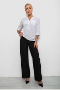 Блуза однотонная  -уценка, цвет белый, 230RR-96-1-U-2 - фото № 1