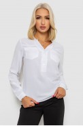 Блуза однотонная  -уценка, цвет белый, 230RR-96-U-2 - фото № 0